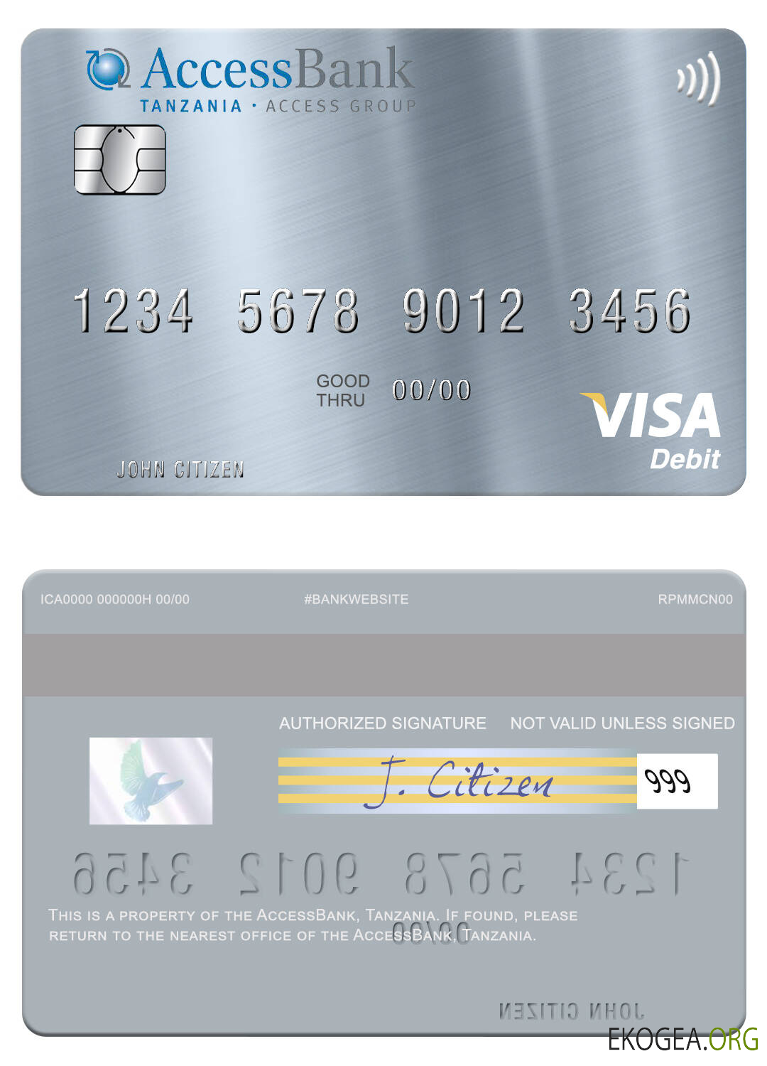 Carte de débit Visa AccessBank pour la Tanzanie